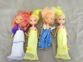 Rose Petal Place Dolls 1984  Vintage Lot 2 Yellow 2 Pink  6&quot; - £33.30 GBP