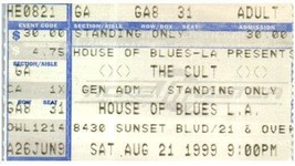 Vintage Le Culte Ticket Stub August 21 1999 Los Angeles California - $34.63