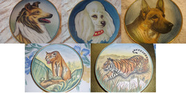 Tiziano Veneto Flair Plate Etched Italy Collie, Poodle, German Shepperd, Tiger - £44.90 GBP