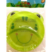 New Angel Of Mine Hard Plastic Green Frog Pack of 2 Kids Divided Plate - $7.69
