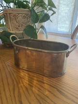 Brass Planter Container Pot Handled Trinket Display Made in India Vintag... - $39.62
