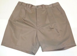 Roundtree &amp; Yorke Size 52 ELASTIC WAIST Brown Cotton Pleated New Mens Sh... - $48.51