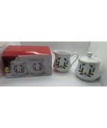 Vintage Jay Import Co. Christmas Sugar Creamer Set Made in Japan Holly B... - €10,99 EUR