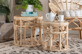 Castiel Natural Brown Rattan 2Pc Nesting End Table Set - $192.00
