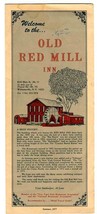 Old Red Mill Inn Menu Williamsville New York 1977 Railroad Theme - £21.80 GBP
