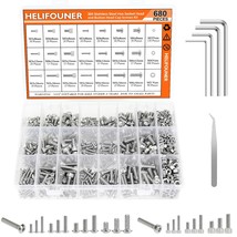 304 Stainless Steel Helifouner 680 Pcs. M3 M4 M5 M6 Hex Button Head And ... - £29.69 GBP