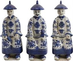 Sculpture Sitting Qing Emperors Chinese Male Blue Colors May Vary White - £290.16 GBP