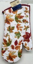 Printed Jumbo Oven Mitt (7&quot;X13&quot;) Fall Falling Colorful Leaves Burgundy Back Gr H - £12.81 GBP