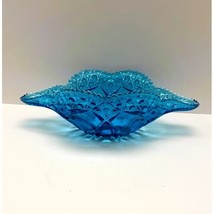 Vintage Lt. Blue Kemple Early American Glass Wheatonware Napoleon Hat Bo... - $845.48 MXN