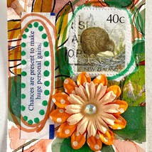 ACEO Original Watercolor Painting New Zealand Kiwi Postage Stamp Collage Art ATC - £12.13 GBP