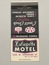 Vintage Matchbook Cover Lafayette Motel  Tallahassee, FL restaurant gmg unstruck - £9.92 GBP