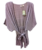 Moth Anthropologie Sweater Small Lavender Knit Tie Waist Cardigan Wrap Tunic - £38.35 GBP