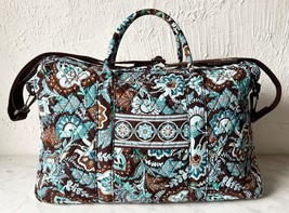 Vera Bradley Large Weekender Overnight Bag Handles &amp; Detachable Strap Ja... - £74.66 GBP