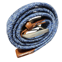  Peter Millar Braided Blue Mens Belt Size 32 Genuine Leather Made In Italy - £34.36 GBP