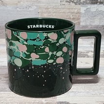 New Starbucks Holiday 2022 Venetian Marble Forest Green Ceramic Coffee Mug - £15.48 GBP