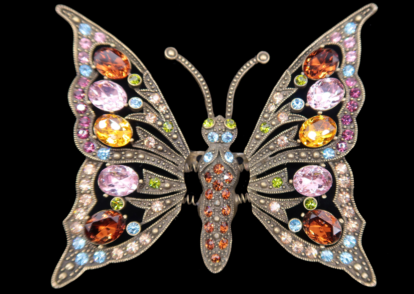 Primary image for Heidi Daus Swarovski Multi Color Crystal Trembler Butterfly Brooch orig. box COA