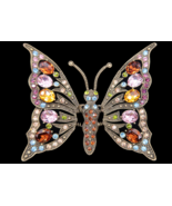 Heidi Daus Swarovski Multi Color Crystal Trembler Butterfly Brooch orig.... - $138.72 CAD