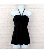 The Limited Halter Top Womens Medium Black Velvet Beaded Sleeveless Y2K ... - $24.99