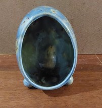 Ceramic Egg Diorama 3 Legged Standing Marble Painted Display 5&#39;&#39; Vintage - $39.74