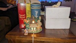 Dept 56 Storybook Village Autumn P Peters Pumpkin Pie Bakery Light +2 Piece Set - £64.29 GBP