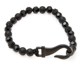 Ed Jacobs by Degs &amp; Sal Hombre Negro Facetado con Cuentas Postes 8.5&quot; Pulsera - £18.74 GBP