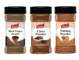 Natural Black Pepper Powder Clove Powder Nutmeg Powder 100 Gram Each Pack Of 3 - £14.81 GBP