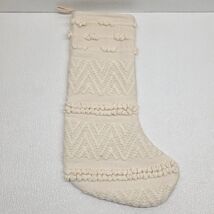 Creative Co-Op Woven Cotton Blend Classic Cream White Stocking - $24.65