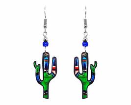 Saguaro Cactus Nature Graphic Dangle Earrings - Womens Fashion Handmade Jewelry  - $17.81