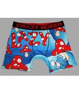 Crazy Boxer The Smurfs &quot;LAZY&quot; Polka Dot Mushrooms Colorful Boxers Men&#39;s NWT - $17.99