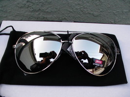 Uomo Nuovo Sole Carino Stile Completo Argento Specchio Top Av UV 400 Met... - £10.01 GBP