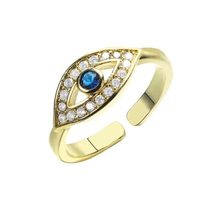 Evil Eye Ring for Women Blue Crystal Adjustable Open Rings Fashion Jewel... - £20.25 GBP