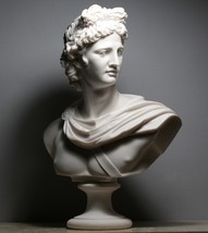 Apollo Greek Roman God Bust Head Cast Marble Statue Sculpture Handmade 1... - $1,987.85 MXN