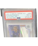 Mykhailo Mudryk PSA 9 AUTO 10 Chelsea FC Match Ball Relic 2022 Merlin Ch... - £2,603.34 GBP