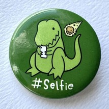 The Happy Dinosaur T Rex Asteroid Extinction Selfie Meme Button Pinback 1.25” - £6.38 GBP