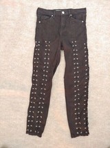 Goth Punk Rocker Emo Topshop Moto Jamie Side Lace Up Pants Black 28x30 - £15.78 GBP