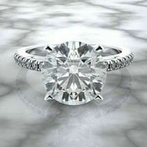 2.80Ct Round Cut Simulated Diamond Engagement Ring Solid 14k White Gold Size 6 - £217.46 GBP