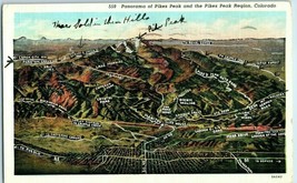 Aerial View Postcard Panorama of Pikes Peak Region, Colorado 1939 - £9.38 GBP