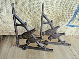 2 Cast Iron Antique Style BIRD Brackets Corbels Garden Braces Shelf Brac... - $24.49