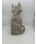 vtg door stop Weighted Handmade Cat Pillow Standing Heavy Brown Geometri... - $24.99