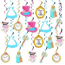 20Pcs Alice Hanging Swirl Decorations For Wonderland Theme Birthday Party, Baby  - £20.84 GBP