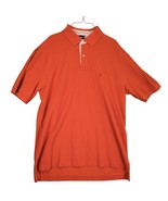Vtg Y2K Tommy Hilfiger Men&#39;s XL Orange Pique Polo Shirt, Logo Oversized ... - $30.00