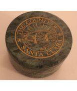 The City of Santa Clara Engraved Emerald Green Marble Trinket Jar - $23.84