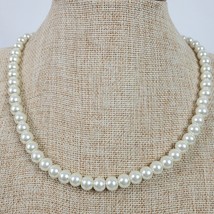 Vintage Casual Career White Ivory Faux Pearl Beaded 18.5&quot; Necklace - $16.83