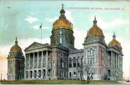 State Capitol of Iowa Des Moines Iowa Postcard Posted 1909 - £8.76 GBP