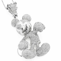 Men&#39;s 8.70 CT Round Simulated Diamond Mouse Pendant 14K White Gold Plated - £330.37 GBP