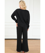 Black Ultra Loose Textured 2pcs Slouchy Outfit - $51.49 CAD