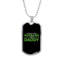 To My Husband World&#39;s Best Husband and Daddy Necklace Stainless Steel or 18k Go - £37.31 GBP+