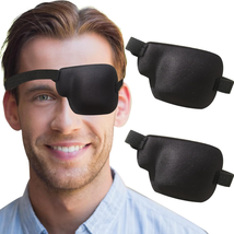 2Pcs 3D Eye Patches for Adults, Adjustable Medical Eyepatch for Lazy Eye, Black( - £8.74 GBP