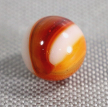Vintage Peltier Rainbo Marble Translucent Brown Red Milky White 9/16in D... - £10.64 GBP