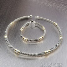 David Yurman Authentic Estate Pearl Necklace 17&quot; + Bracelet 7.5&quot; Sil + 14 DY310 - £1,539.59 GBP